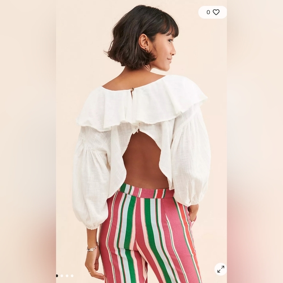 Brand new with tags Free People Zuri Ruffle Blouse Size X-Small - Picture 2 of 9